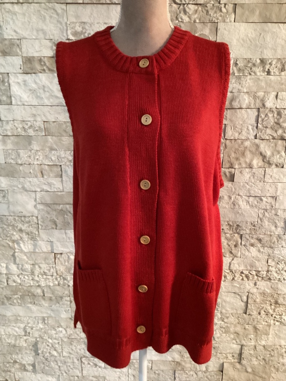 Vintage Woolovers Red Sleeveless Sweater Vest (NWT)